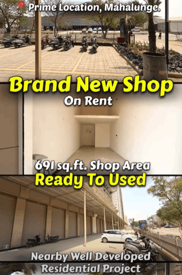 Pune-Baner Mahalunge Road-Opposite Raheja Project - 461 SQFT Shop on Lease