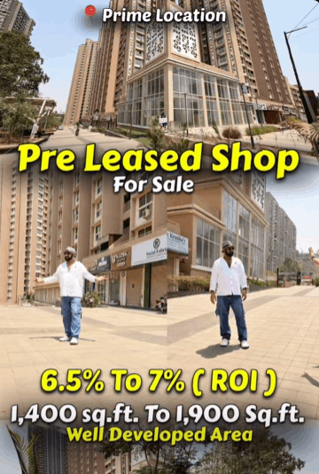 Pune-Mahalunge-Godrej Green Cove - 1400 SQFT & 1900 SQFT Shops (Pre Leased Properties) for Sale