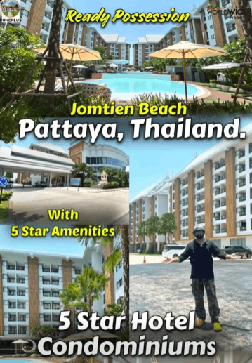 Thailand-Pattaya-Jomtien Beach-Wyndham 5 Star Hotel (Studio & 1 / 2 / 3 BHK) Condominiums for Sale