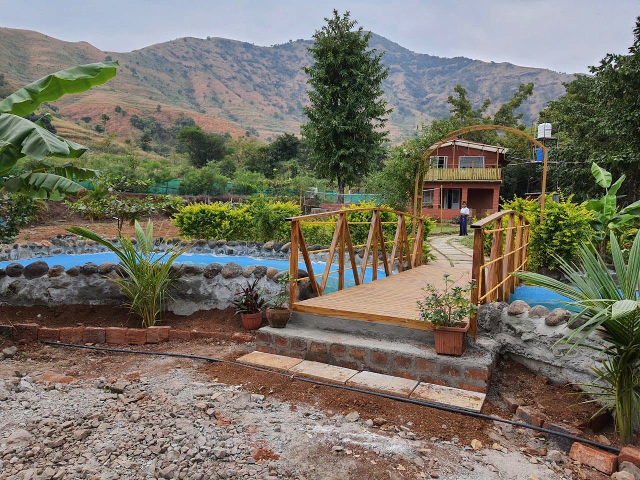 Wai - 35 Gunthe Jambha Stone Bungalow (1150 SQFT) Farmhouse with Water View for Sale